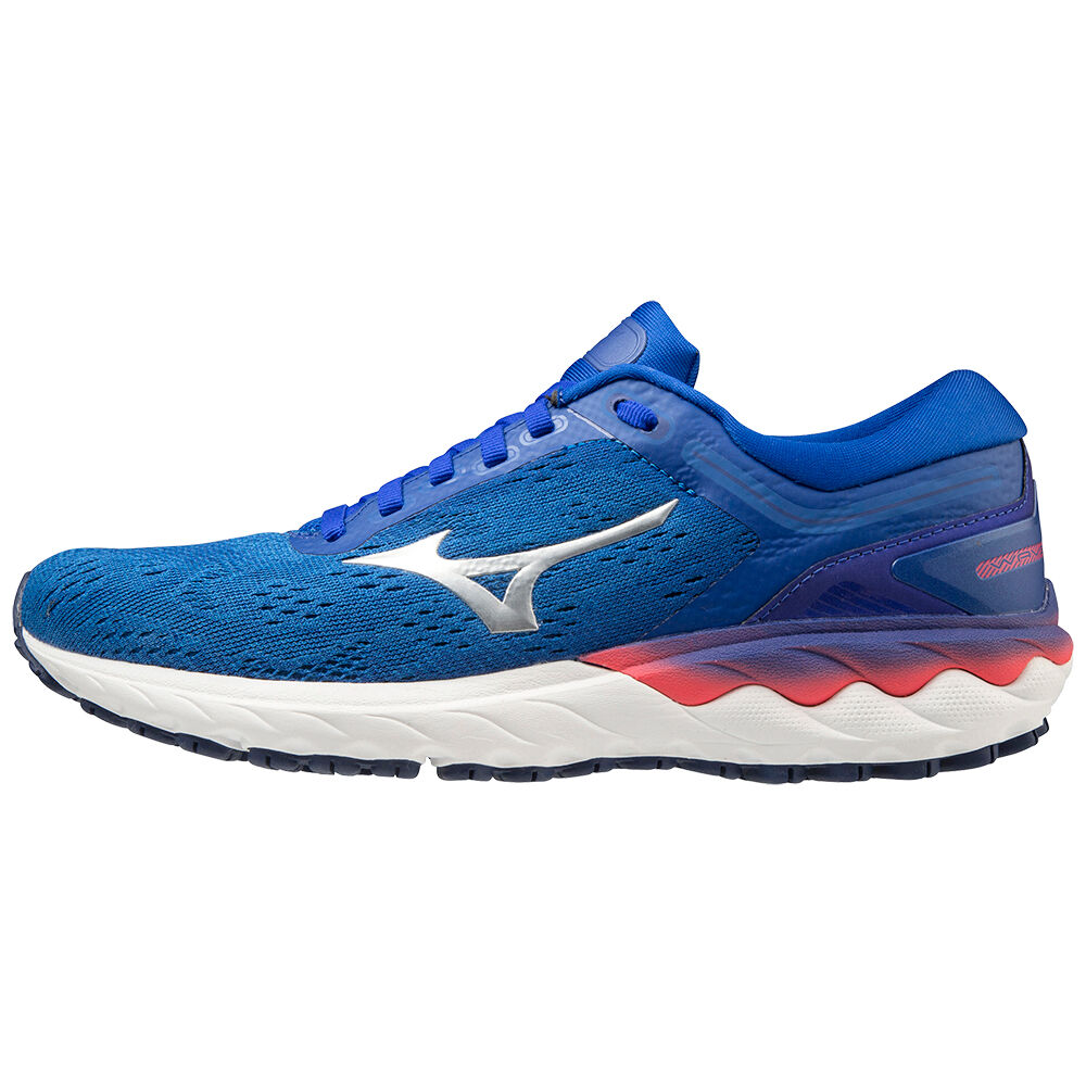 Mizuno Wave Skyrise - Bayan Koşu Ayakkabısı - Mavi/Pembe Türkiye (RBZPES-821)